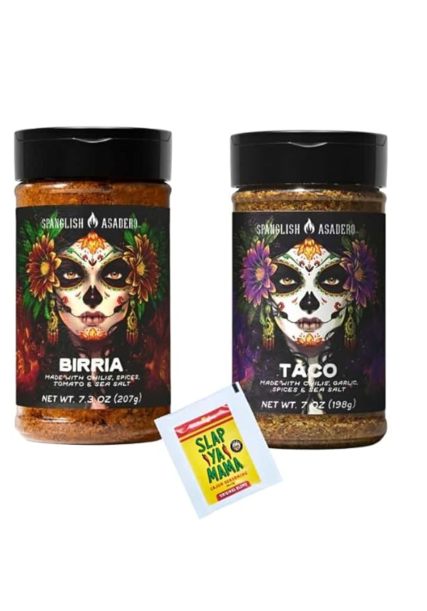 Mexican Traditional Seasoning Mix Asadero-Style Spice Blend for Chicken Beef Pork and Vegetables with Bonus Slap Ya Mama Seasoning Packet (7.3 oz Taco/Birria)