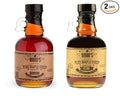 Two Glass Jars of Vermont Pure Maple Syrup - Bourbon Maple Syrup and Rum Maple Syrup