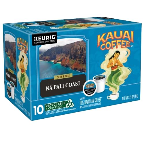 Kauai Coffee K-Cup Pods for Keurig Brewers – Arabica Coffee 10% Hawaiian – Mild Medium and Dark Roast Rich Smooth No Bitterness – Three Flavors 4 Packs of 10 Single Serve K-Cups