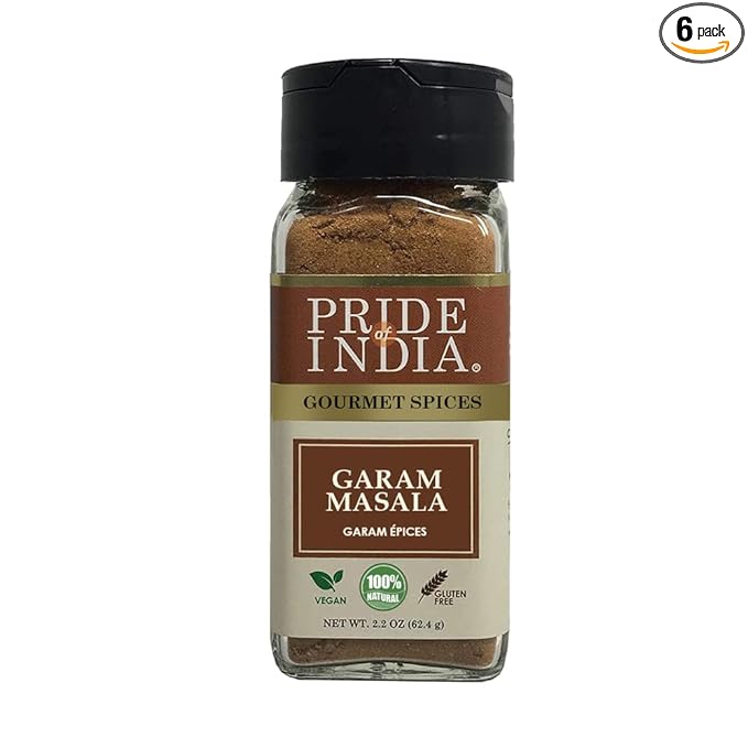 Pride of India - PACK of 6 - Garam Masala Ground – Warming Spice Blend for Variety of Non-Veg &amp Veg Dishes – Flavorful Mix for Curries and Pilafs - 2.2 oz. Small Dual Sifter Bottle