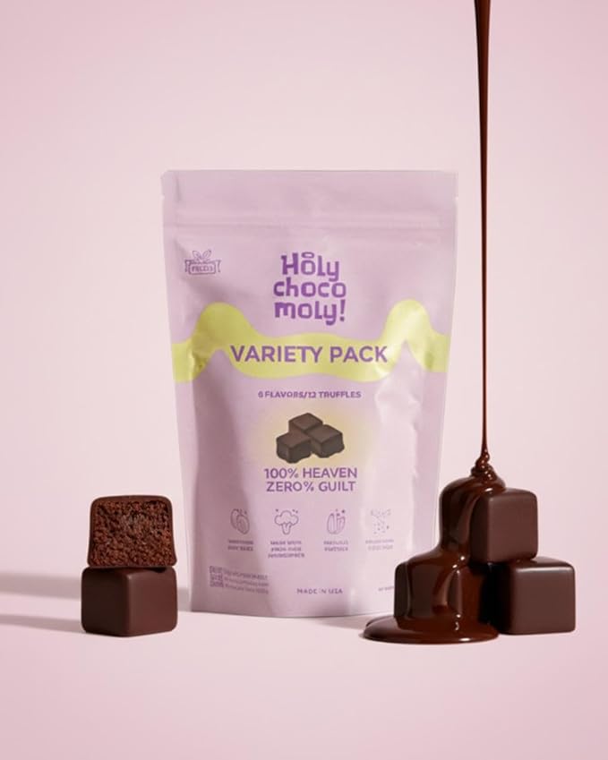 Guilt-Free Chocolate Truffles - Variety Bag | Low in Refined Sugar Low Calories Made With Dates and Real Nut Butters | Healthy On-the-go Snack | 12 truffles