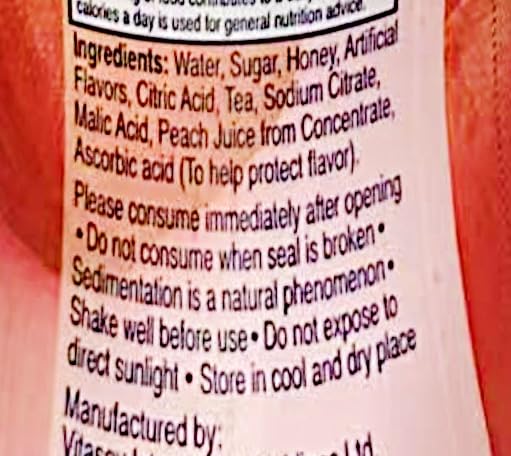 Peach Tea Drink 16.9 FL OZ 500ml6 Bottles