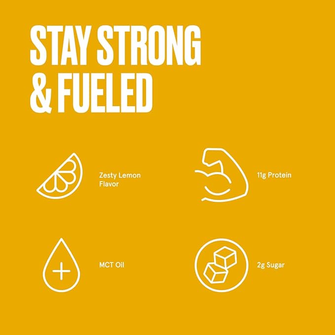 Bulletproof Lemon Cookie Collagen Protein Bars Pack of 12 Keto-Friendly Snack with MCT Oil Grass-fed Collagen No Added Sugar