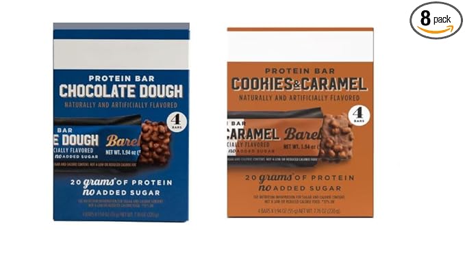 NEW FLAVORS Barebels Protein Bars Variety Pack Chocolate Dough &amp Cookies &amp Caramel 20g Protein Low Sugar 1.9oz Bars 8-Count