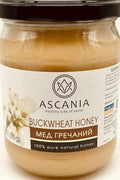 Ascania Honey 100% Pure Natural Glass Jar 22.9 oz / 650 gr Product of Ukraine (1 Pack Buckwheat)
