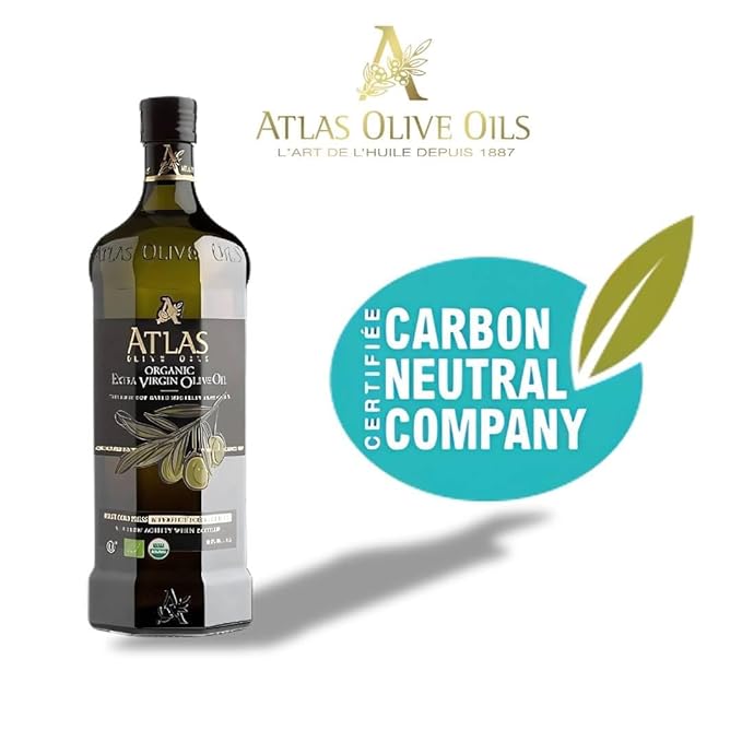 Atlas 1 LT Cold Press Extra Virgin Olive Oil with Polyphenol Rich from Morocco | Newly Harvested Unprocessed from One Single Family Farm | Moroccan Organic EVOO Trusted by Award-Winning Chefs