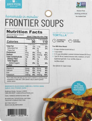 Frontier Soups Homemade In Minutes Soup Mix South of The Border Tortilla 4.5 oz (Pack of 3)