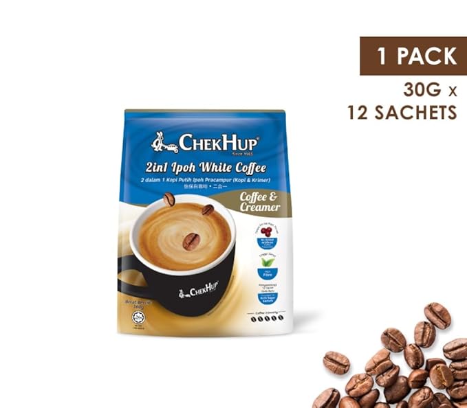 2-Pack Malaysia Authentic Chek Hup 2 In 1 Ipoh White Coffee (12s x 30g/pack) (2)
