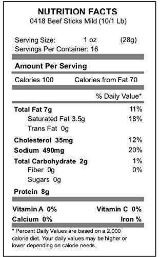 Troyer Mild Beef Sticks 16 Ounce Bag