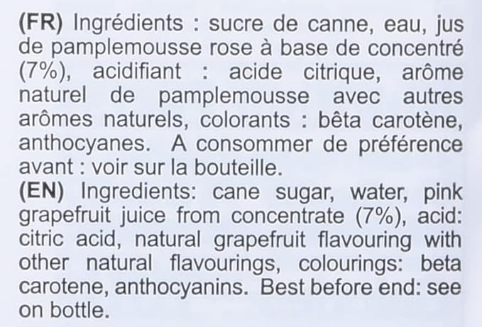 1883 Pink Grapefruit Syrup for Drinks Made in France 1 Liter Glass Bottle