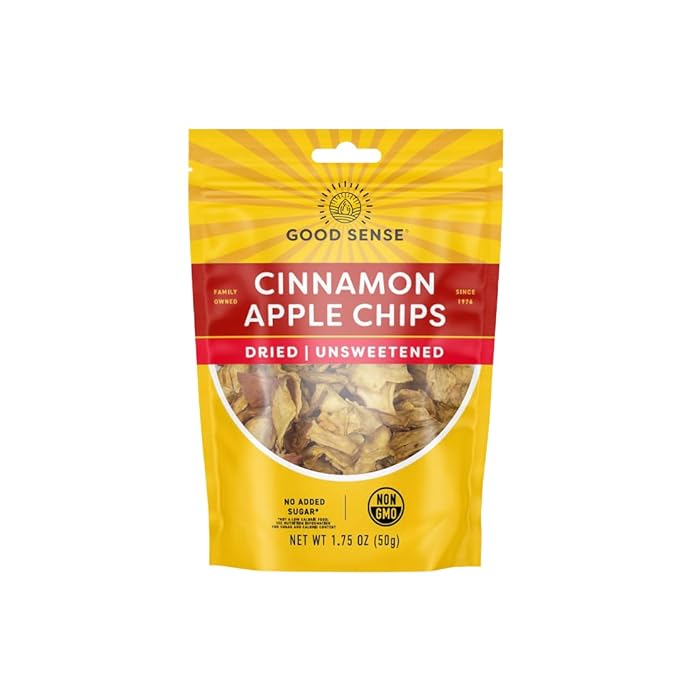 Cinnamon Apple Chips Dried &amp Unsweetened No Added Sugar Pack of 12