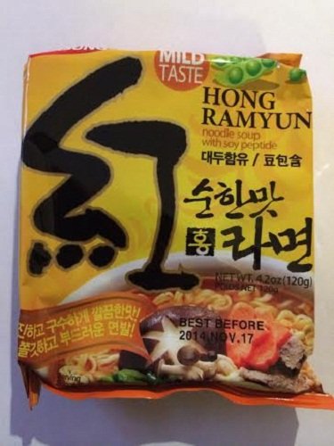 Ohsung Hong Ramyun/ramen Mild Taste Noodle Soup with Soy Peptide 4.2 Oz: 10 Pack