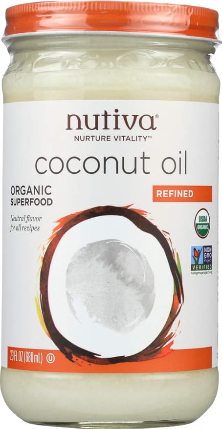 Nutiva Organic Coconut Oil Refined 23 fl oz (680 ml)(pack of 2)