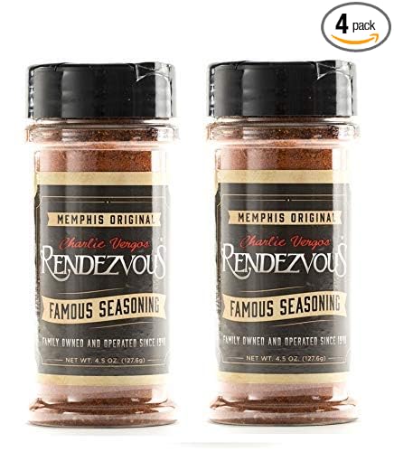 Charlie Vergos Rendezvous Famous Memphis Barbecue Dry Rub Seasoning (4.5 oz)4-Pack