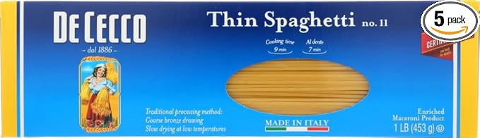 De Cecco Pasta Thin Spaghetti 16 Ounce (Pack of 5) by De Cecco
