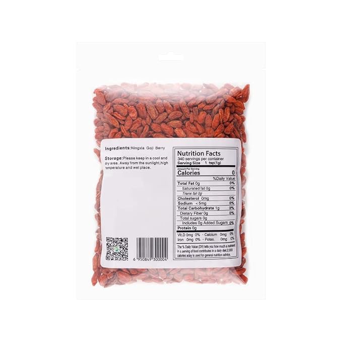 USDA Organic Ningxia Goji Matrimony vine Berries Dried Goji (gouji) Wolfberry 8 oz