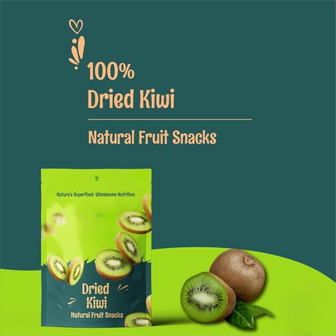 Generic Dried Kiwi Natural Fruit Snacks High Fibre Energy Booster Naturally Dehydrated Wholesome Nutrition - 200 gm