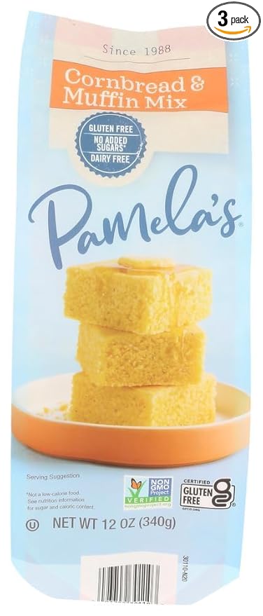 Pamela's Gluten Free Cornbread and Muffin Mix 12 oz (Pack of 3)
