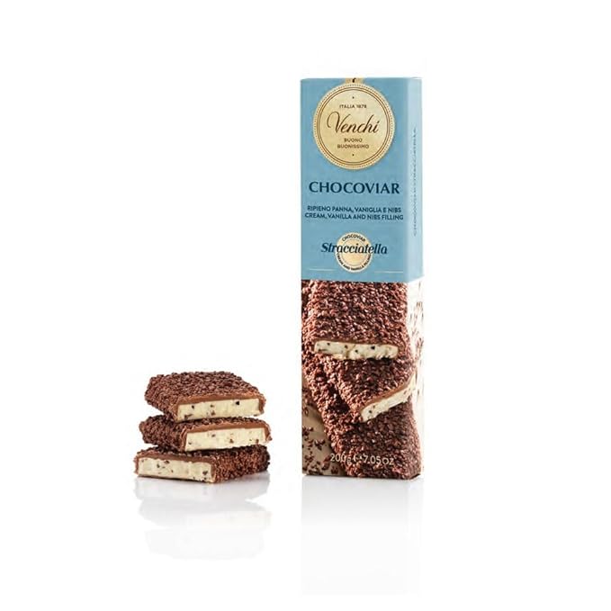 Venchi Chocolate stick: Chocoviar Stracciatella Soft Bar 7.05 oz - Perfect for Milk Chocolate Lovers - Gluten Free