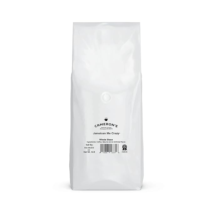 Cameron's Coffee Roasted Whole Bean Coffee Flavored Jamaican Me Crazy 4 Pound