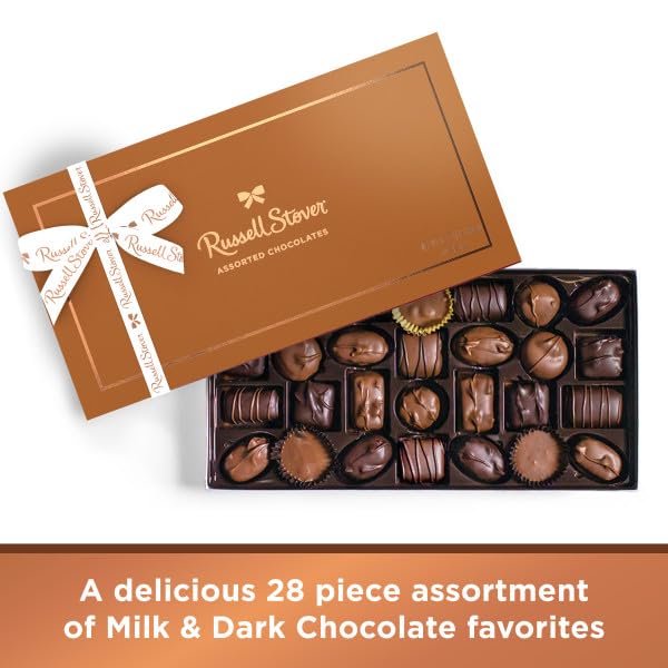 NEW - RUSSELL STOVER Assorted Milk &amp Dark Chocolate Gift Box 16 oz. (≈ 28 pieces)