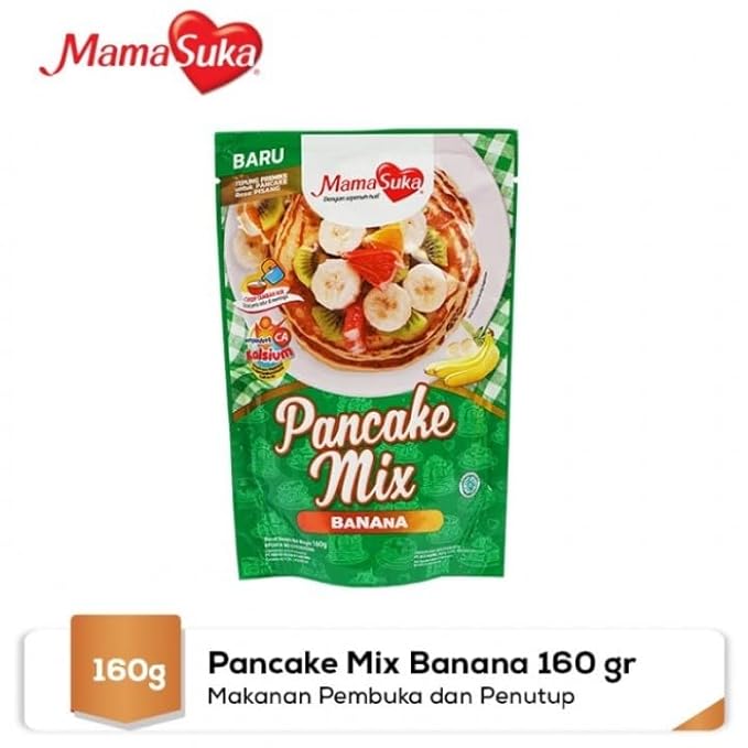 MamaSuka Pancake Mix Banana 160 gram (Pack of 3)