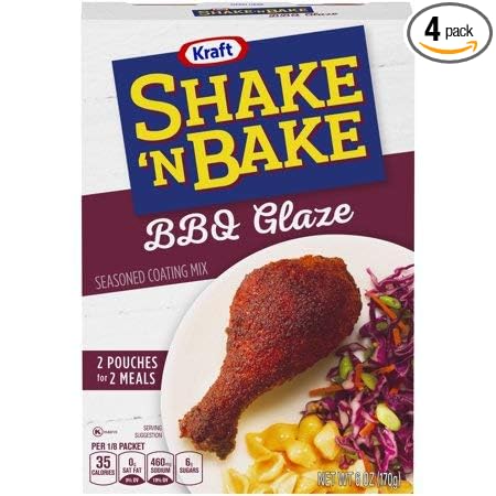 Kraft Shake 'n Bake BBQ Glaze Seasoned Coating Mix 6 oz. Box (Pack Of 4)