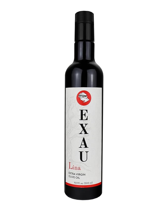 EXAU Extra Virgin Olive Oil - Lina 897 mg/kg Polyphenol Rich Olive Oil Cold Extracted Premium Italian EVOO Made in Italy Use for Drinking Cooking and Finishing 16.9 fl oz (500ml)