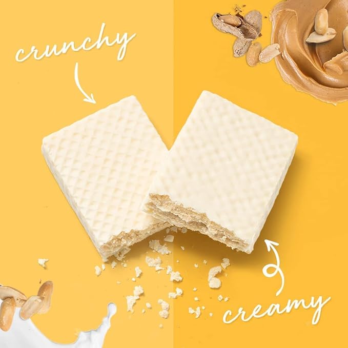 Power Crunch Protein Wafer Bars High Protein Snacks with Delicious Taste Peanut Butter Crème 1.4 Ounce (12 Count)