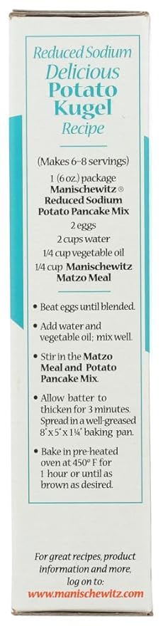 Manishewitz Reduced Sodium Potato Pancake mix 6-Ounce (Pack of 12)