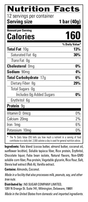 No Sugar Keto Bar Snack Chocolate Coffee Crunch 24 x 1.41oz Bars - Low Carb No Sugar Keto Snack Food with Keto Friendly Macros 3g Net Carb 9g Plant Based Protein 13g Healthy Fat Sugar Free (0g)
