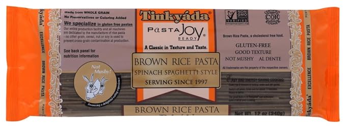 Timkyada Brown Rice Pasta Spinach Spaghetti Style PACK OF 2 (12 oz. each)