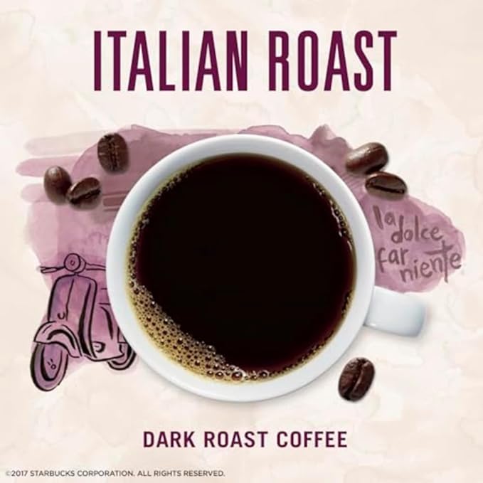 Starbucks VIA Instant Coffee Dark Roast Coffee Italian Roast 100% Arabica Single-Serve 1 Box (50 Packets)