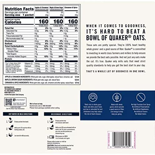 Quaker Instant Oatmeal Variety Pack 52 Pk./1.51 Ounce . 78.8 Ounce