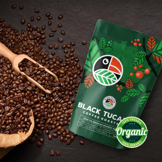Black Tucano Specialty Coffee - Brazilian Ground Medium Roast Coffee - Organic Ground - 8.8 Ounces 250 Gr