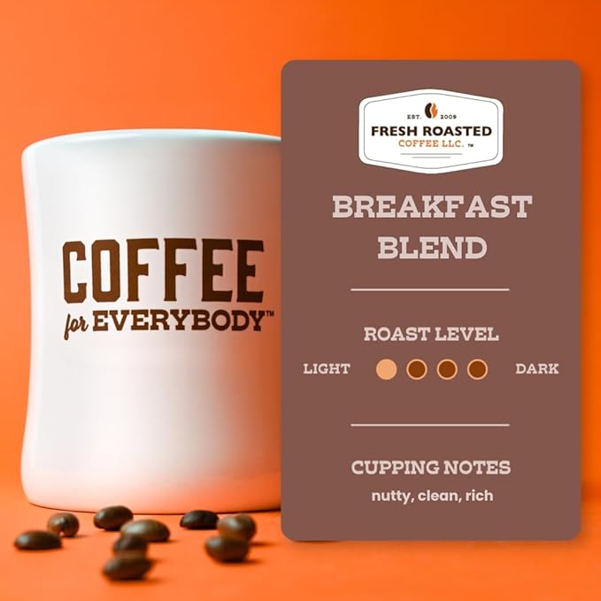Fresh Roasted Coffee Breakfast Blend Light Roast 72 Pods for K Cup Brewers