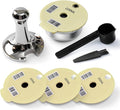 Stainless Steel Tas simo Reusable Pod-220ML+Extra Lids-200+180+60ML BENFUCHEN Tas simo Refillable Pod Stainless Steel for Bosch Coffee Machine with a Coffee Tamper Off-White Color