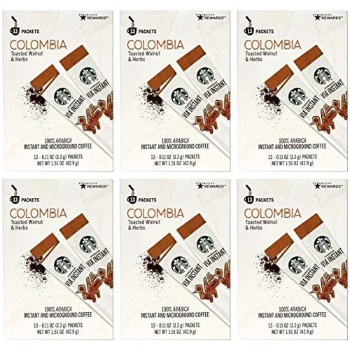 Starbucks VIA Instant Coffee Colombia 13 CT Pack - 6
