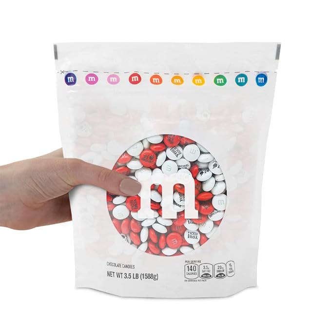 M&ampM’S WORLD Teacher Appreciation Milk Chocolate Candies 2 Pounds Red &amp White M&ampM'S With Teacher Themed Icons