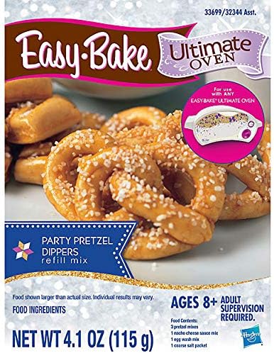 InterC Set of 3 Easy-Bake Oven Mix Refills one Each: Party Pretzel Dippers Red Velvet and Strawberry Cakes Chocolate Chip and Sugar Cookies