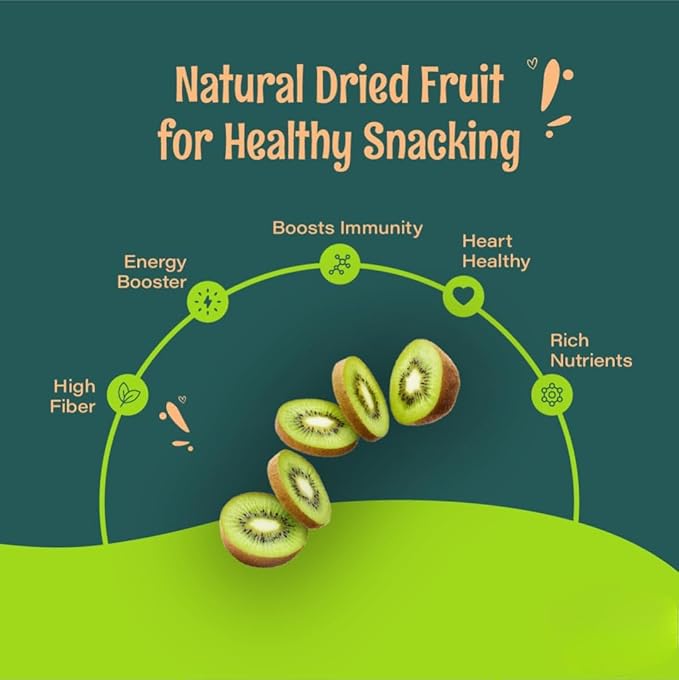 Generic Dried Kiwi Natural Fruit Snacks High Fibre Energy Booster Naturally Dehydrated Wholesome Nutrition - 200 gm