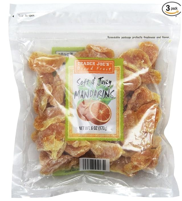 T Joe's Soft and Juicy Dried Mandarins 6 Oz Pack Natural Fruit Snack 3 Count