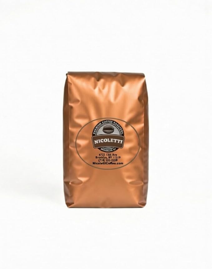 Nicoletti Coffee Espresso (100% Arabica M22 Roast) 2lb Organic Whole Beans