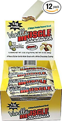 Muscle Foods Muscle Sandwich Vanilla Peanut Butter-12 Bars by Muscle Foods