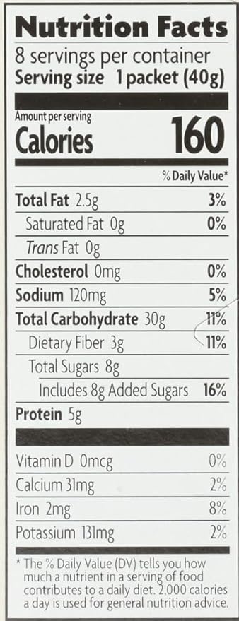 Nature's Path Organic Instant Hot Oatmeal Optimum Cinnamon Blueberry Flaxseed 8 ea (Pack of 2)
