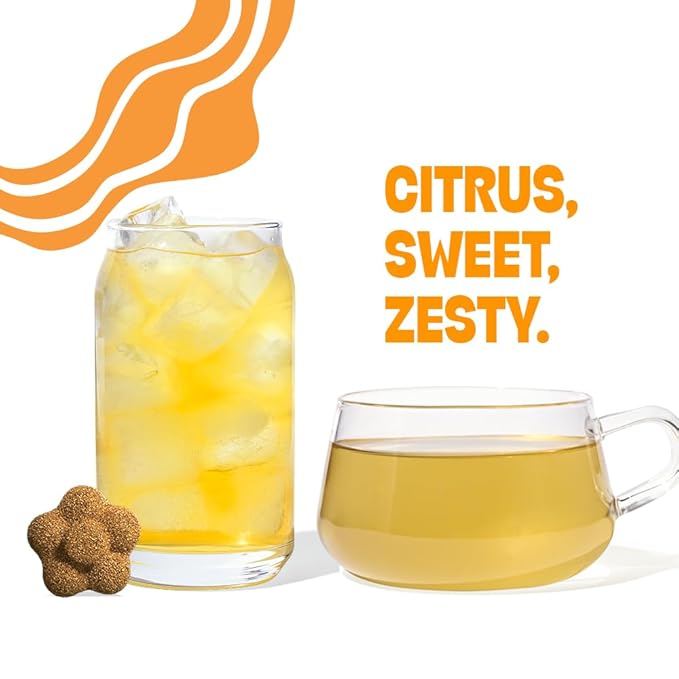 Tea Drops Citrus Ginger Tea | Dissolvable Bagless Loose Leaf | Wellness Boosting Calming Caffeine-Free Naturally Sweetened Organic | Iced or Hot | Gift Set 2 Pack - 20 Servings