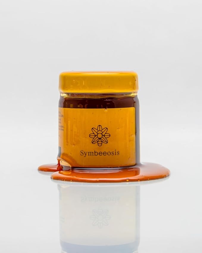 Symbeeosis Greek Organic Functional Honey with Turmeric - Rich in Trace Elements and Phenolic Components - Warm Earthy Taste
