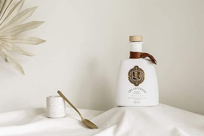 The Governor Limited Edition Extra Virgin Olive Oil - Unfiltered Cold-Pressed Early Harvest Single Origin - Peppery Robust Spicy Notes - Packed with Polyphenols (1478 mg/kg) Oleocanthal Antioxi