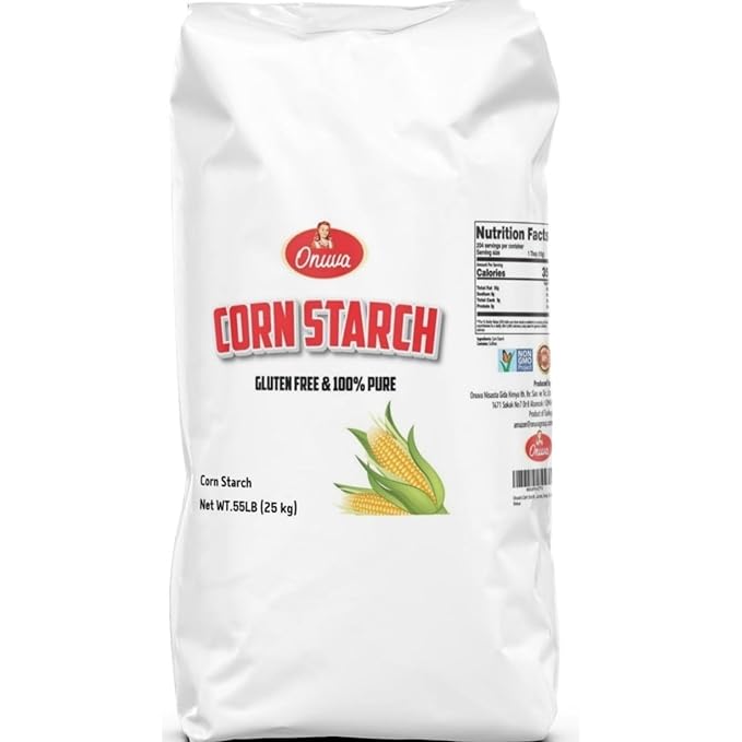 Onuva's Corn Starch (55 lbs 25 kg) - Gluten Free - Vegan - Thickener For Sauces Soup &amp Gravy