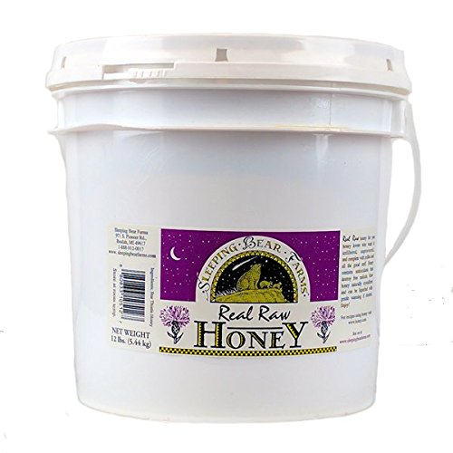 Raw Honey 1 Gallon Bucket- 12 Lbs. Pail Honey Unfiltered Unpasteurized Unblended Bulk No Additives Spreadable Creamy Honey from Our Beekeepers Hives